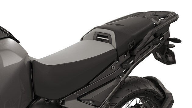 Comfort rider's seat and comfort passenger seat including seat heating