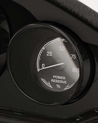 Power Reserve display as a traditional round instrument.
